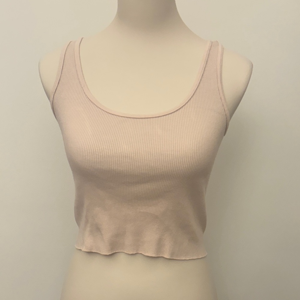 Brandy Melville Light Pink Ribbed Tank Top